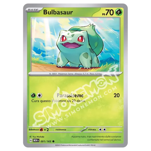 Bulbasaur 001/165 151 (IT)