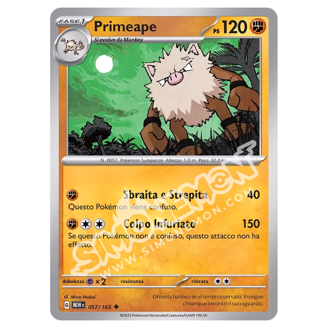 Primeape 057/165 151 Reverse (IT)