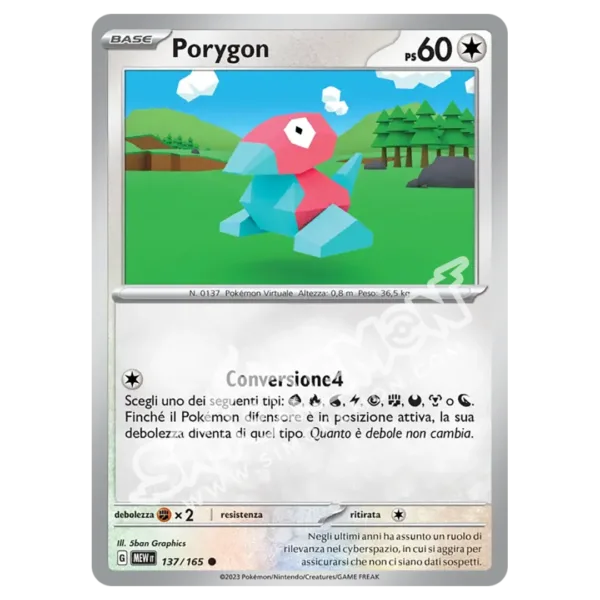 Porygon 137/165 151 Reverse (IT)