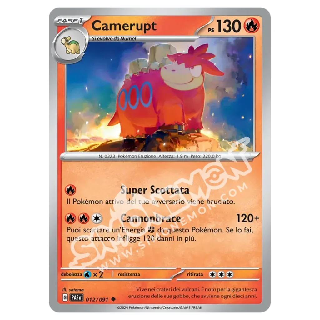 Camerupt 012/91 Destino di Paldea Reverse (IT)