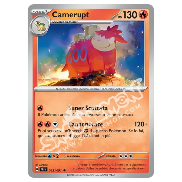 Camerupt 012/91 Destino di Paldea Reverse (IT)