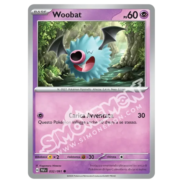 Woobat 032/91 Destino di Paldea Reverse (IT)