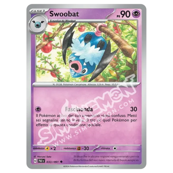 Swoobat 033/91 Destino di Paldea Reverse (IT)