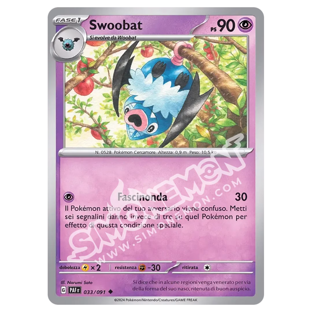 Swoobat 033/91 Destino di Paldea Reverse (IT)