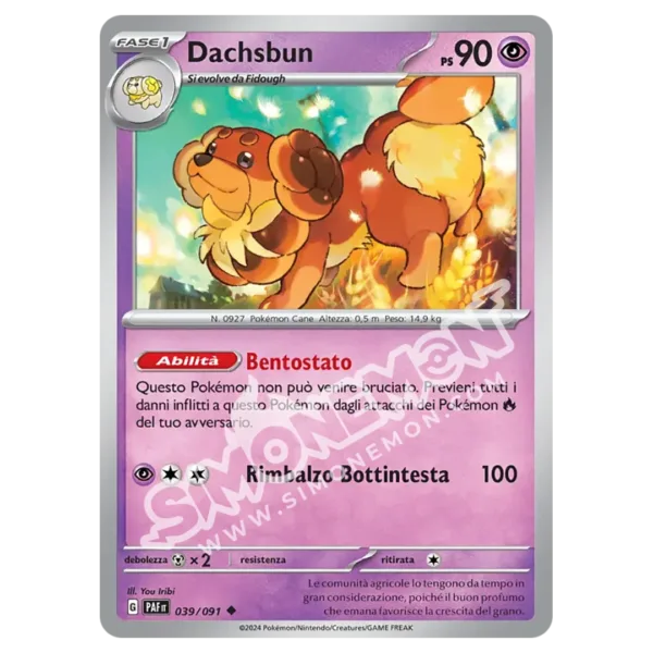 Dachsbun 039/91 Destino di Paldea Reverse (IT)