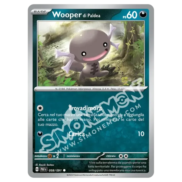 Wooper di Paldea 058/91 Destino di Paldea Reverse (IT)