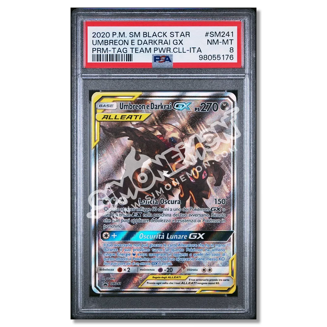 Umbreon e Darkrai GX SM241 Black Star Promo PSA 8 (IT)