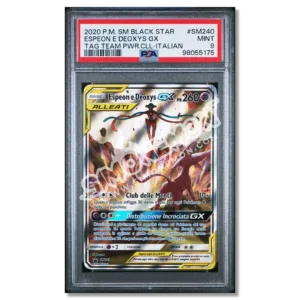 Espeon e Deoxys GX SM240 Black Star Promo PSA 9 (IT)