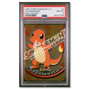 Charmander 4 Topps Pokémon TV PSA 8 (IT)