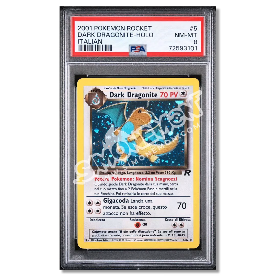 Dark Dragonite 5/82 Team Rocket PSA 8 (IT)