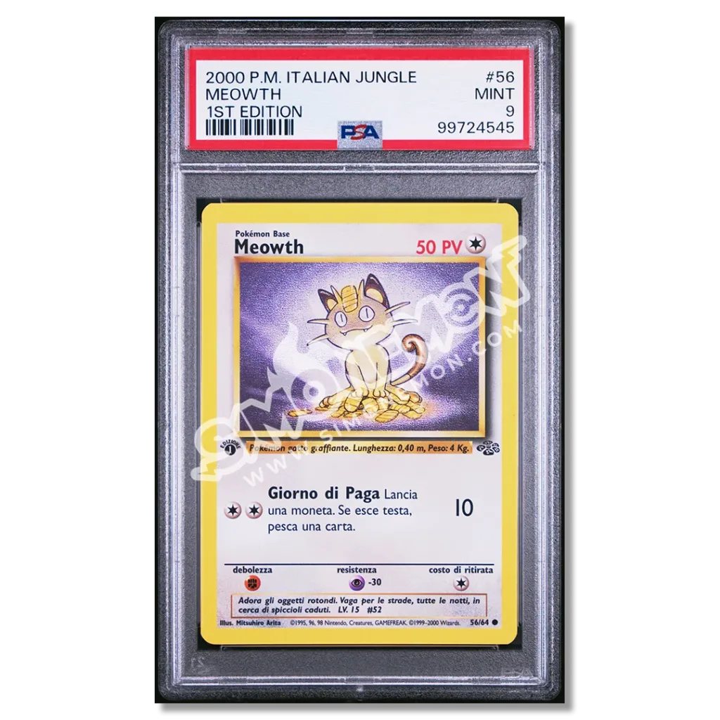 Meowth 56/64 Jungle 1st Edition PSA 9 (IT)