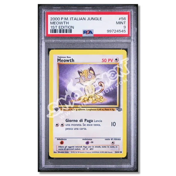 Meowth 56/64 Jungle 1st Edition PSA 9 (IT)
