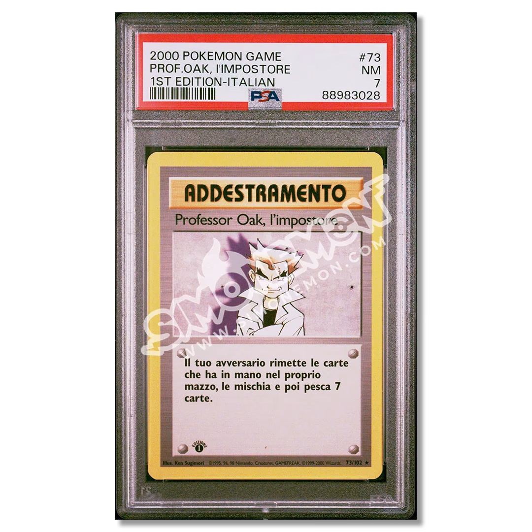Professor Oak l'impostore 73/102 Set Base 1st Edition PSA 7 (IT)
