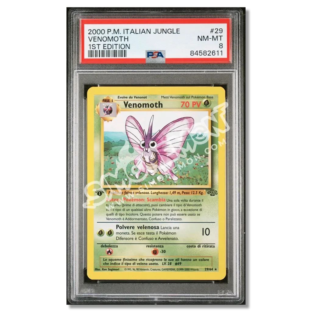 Venomoth 29/64 Jungle 1st Edition PSA 8 (IT)