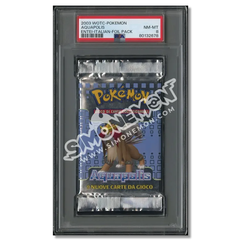Pokémon Bustina Acquapolis e-Card 2003 Entei PSA 8 (IT)