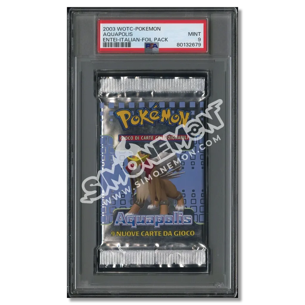 Pokémon Bustina Acquapolis e-Card 2003 Entei PSA 9 (IT)