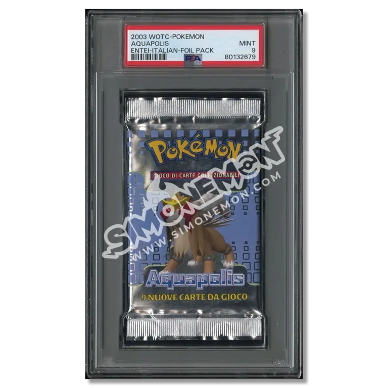 Pokémon Bustina Acquapolis e-Card 2003 Entei PSA 9 (IT)