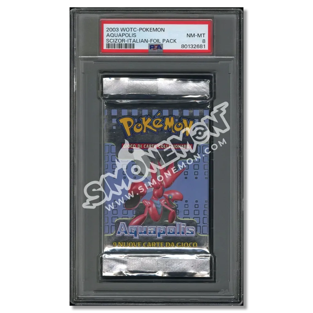 Pokémon Bustina Acquapolis e-Card 2003 Scizor PSA 8 (IT)