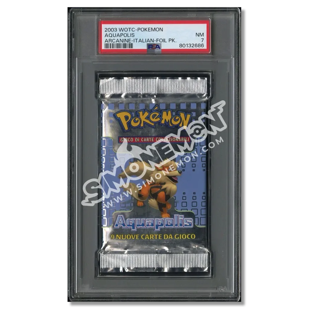 Pokémon Bustina Acquapolis e-Card 2003 Arcanine PSA 7 (IT)
