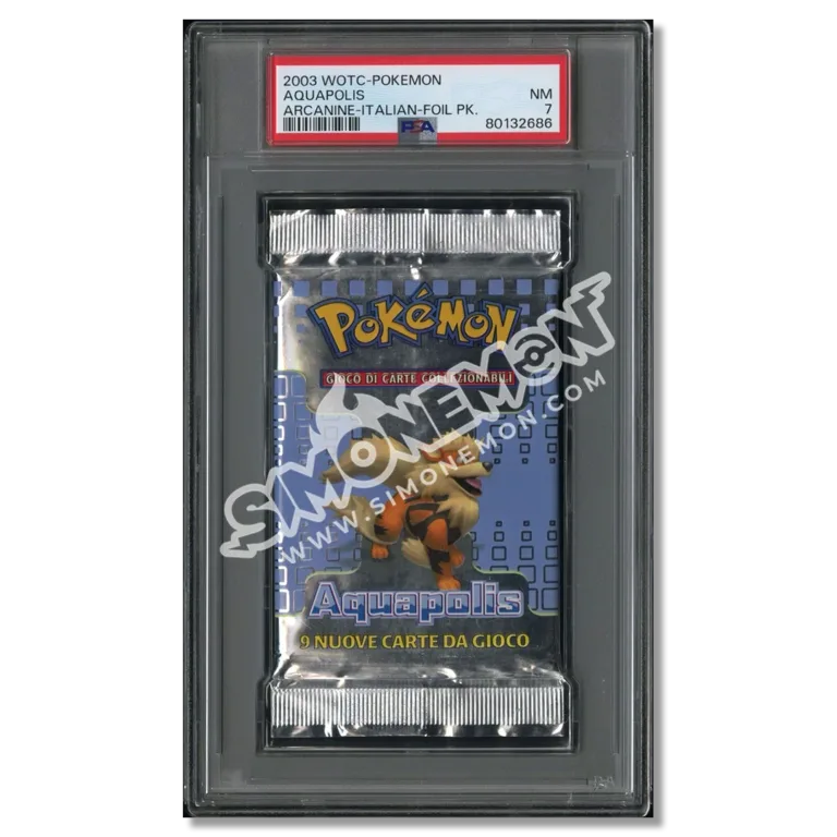 Pokémon Bustina Acquapolis e-Card 2003 Arcanine PSA 7 (IT)