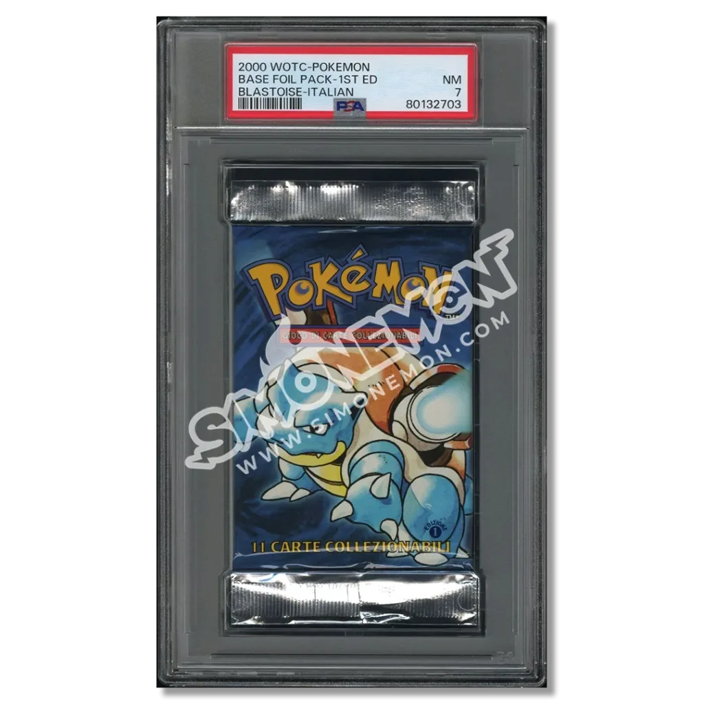 Pokémon Bustina Set Base 1st Edition Base Set 2000 Blastoise PSA 7 (IT)
