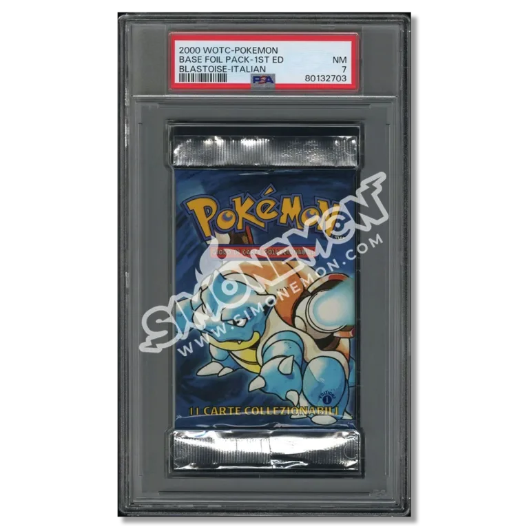 Pokémon Bustina Set Base 1st Edition Base Set 2000 Blastoise PSA 7 (IT)