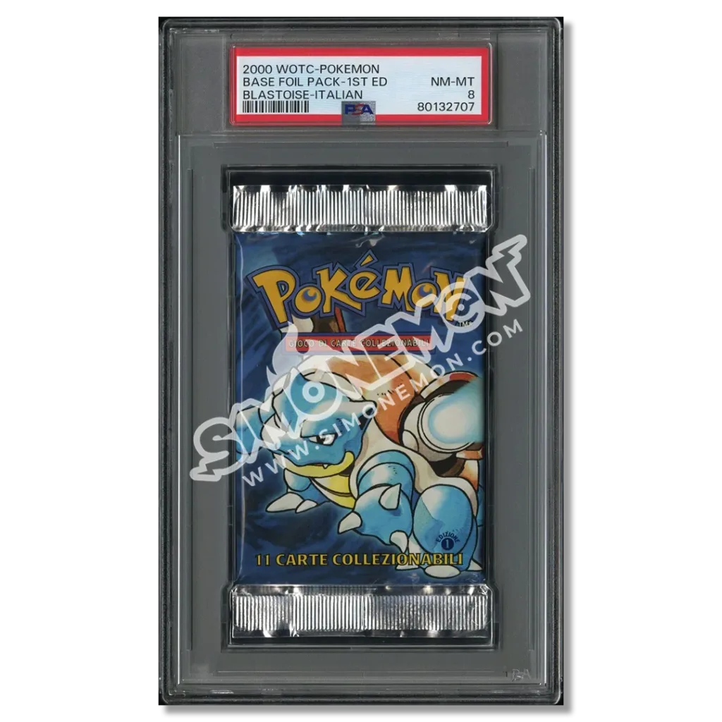 Pokémon Bustina Set Base 1st Edition Base Set 2000 Blastoise PSA 8 (IT)