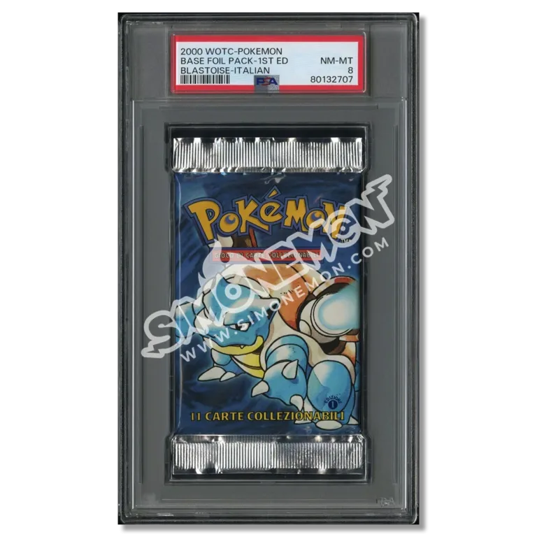 Pokémon Bustina Set Base 1st Edition Base Set 2000 Blastoise PSA 8 (IT)