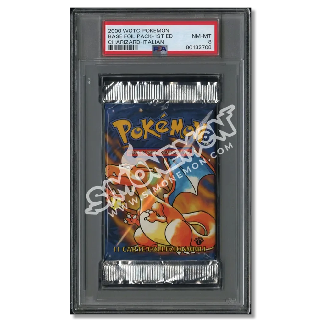 Pokémon Bustina Set Base 1st Edition Base Set 2000 Charizard PSA 8 (IT)