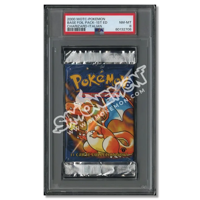 Pokémon Bustina Set Base 1st Edition Base Set 2000 Charizard PSA 8 (IT)