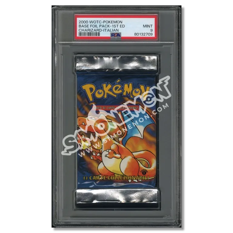 Pokémon Bustina Set Base 1st Edition Base Set 2000 Charizard PSA 9 (IT)