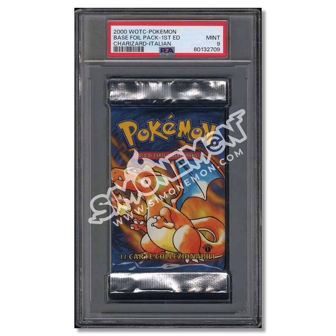 Pokémon Bustina Set Base 1st Edition Base Set 2000 Charizard PSA 9 (IT)