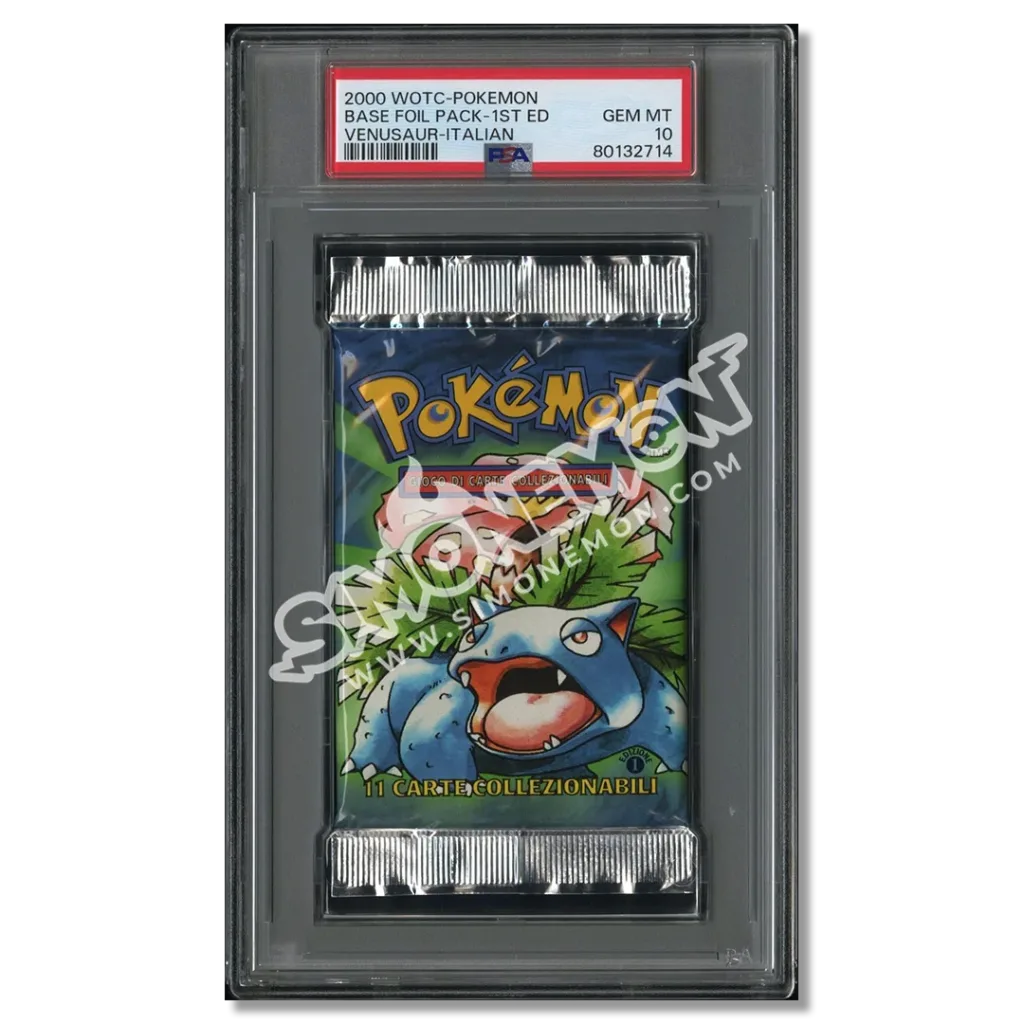 Pokémon Bustina Set Base 1st Edition Base Set 2000 Venusaur PSA 10 (IT)