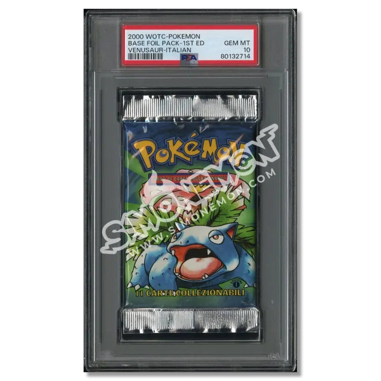 Pokémon Bustina Set Base 1st Edition Base Set 2000 Venusaur PSA 10 (IT)