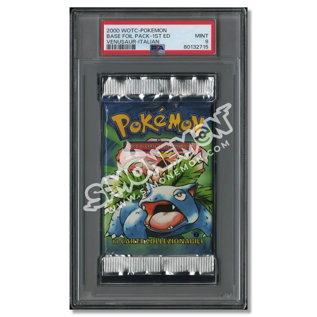 Pokémon Bustina Set Base 1st Edition Base Set 2000 Venusaur PSA 9 (IT)