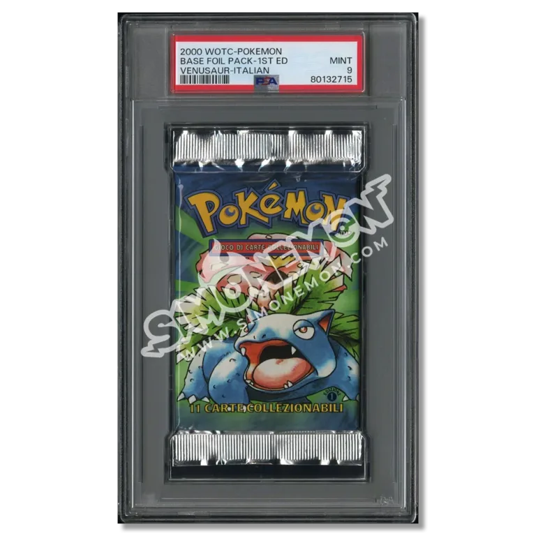 Pokémon Bustina Set Base 1st Edition Base Set 2000 Venusaur PSA 9 (IT)
