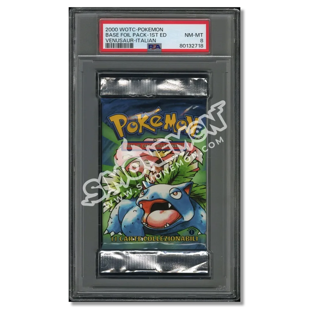 Pokémon Bustina Set Base 1st Edition Base Set 2000 Venusaur PSA 8 (IT)