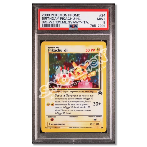 Birthday Pikachu 24 Black Star Promo PSA 9 (IT)