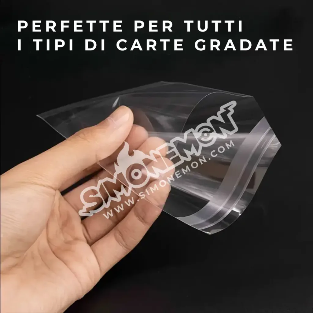 100x Bustine Protettive Richiudibili per Carte Gradate