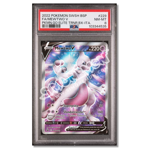 Mewtwo V 229/90 Pokemon GO Elite Trainer Box PSA 8 (IT)