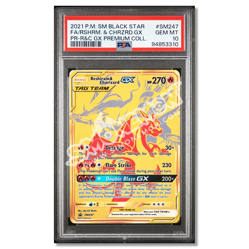 Reshiram & Charizard GX SM247 Black Star Promo PSA 10 (EN)