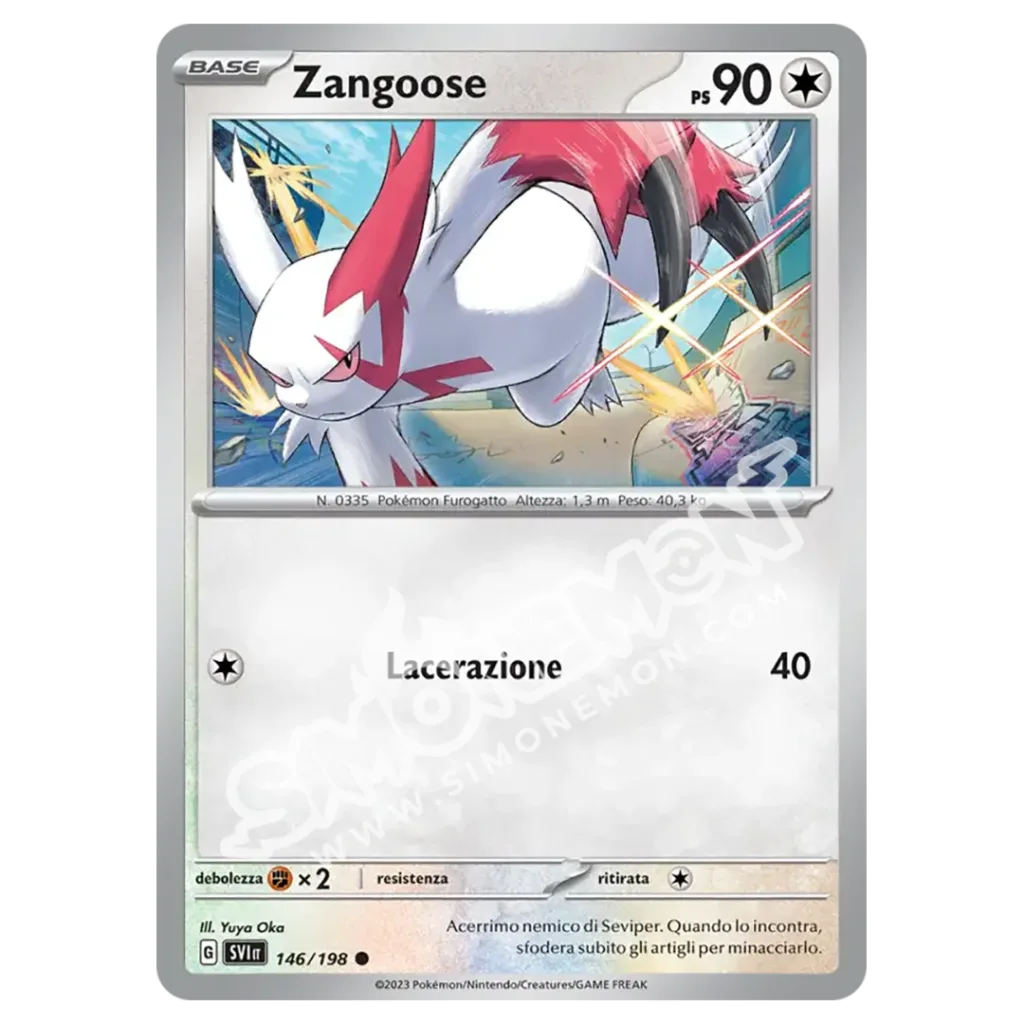 Zangoose 146/198 Scarlatto e Violetto Reverse (IT)