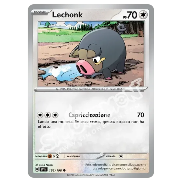 Lechonk 156/198 Scarlatto e Violetto Reverse (IT)