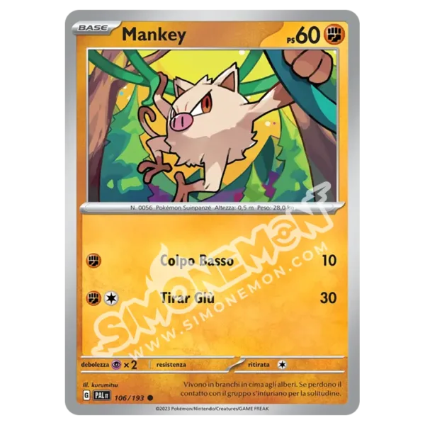 Mankey 106/193 Evoluzioni a Paldea Foil (IT)