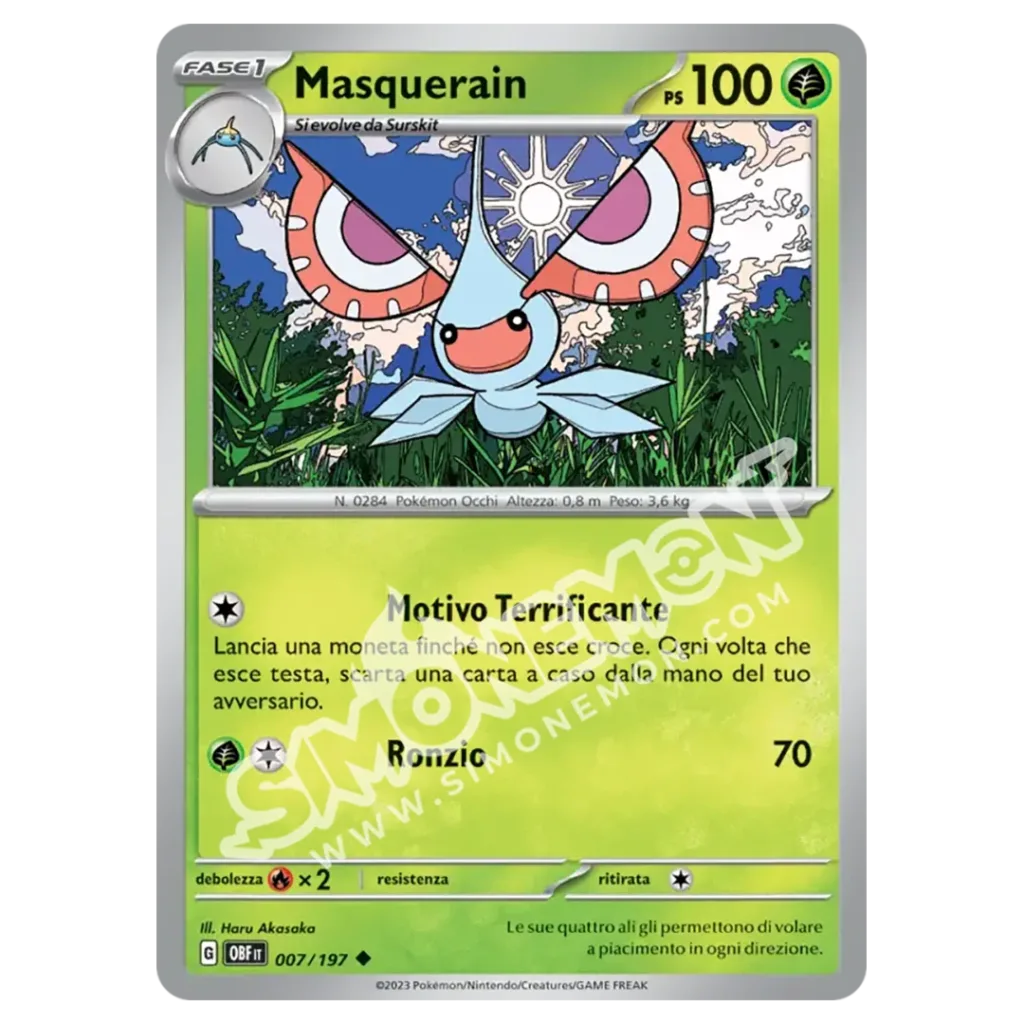 Masquerain 007/197 Ossidiana Infuocata Reverse (IT)
