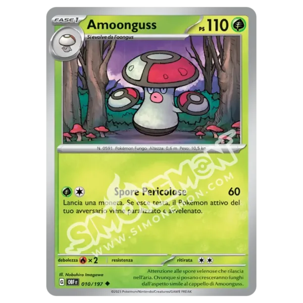Amoonguss 010/197 Ossidiana Infuocata Reverse (IT)