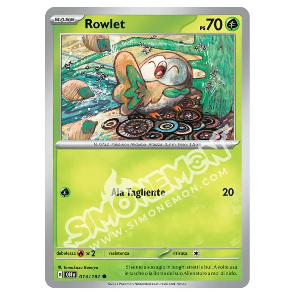 Rowlet 013/197 Ossidiana Infuocata Reverse (IT)