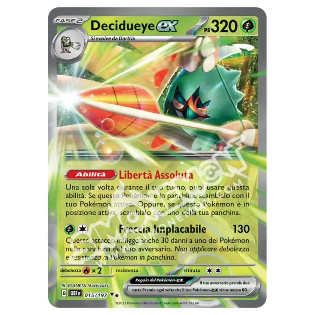 Decidueye-ex 015/197 Ossidiana Infuocata  (IT)
