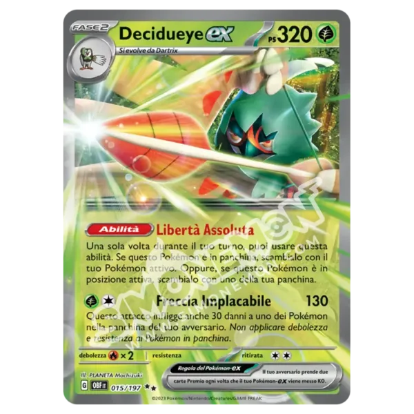 Decidueye-ex 015/197 Ossidiana Infuocata  (IT)