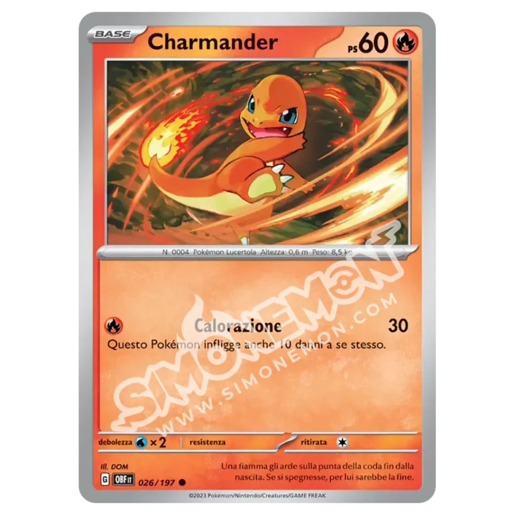 Charmander 026/197 Ossidiana Infuocata Foil (IT)